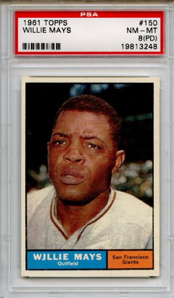 1961 Topps 150 Willie Mays PSA NM-MT 8 (PD)