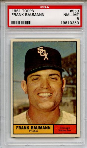 1961 Topps 550 Frank Baumann PSA NM-MT 8