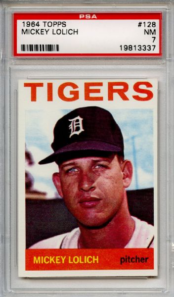 1964 Topps 128 Mickey Lolich Rookie PSA NM 7