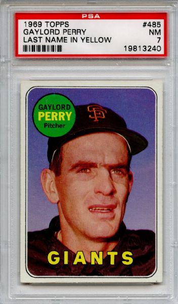 1969 Topps 485 Gaylord Perry PSA NM 7