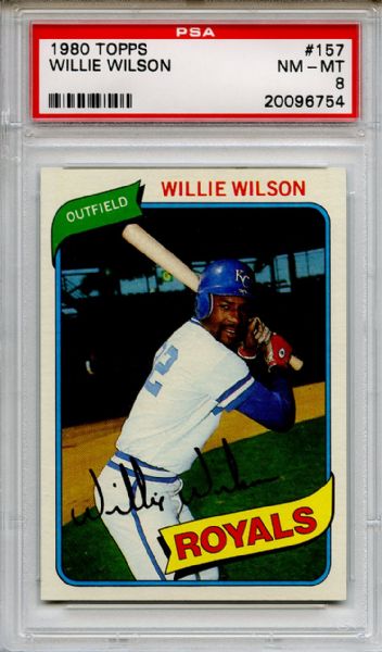 1980 Topps 157 Willie Wilson PSA NM-MT 8