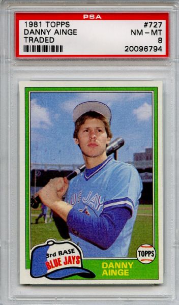 1981 Topps Traded 727 Danny Ainge Rookie PSA NM-MT 8
