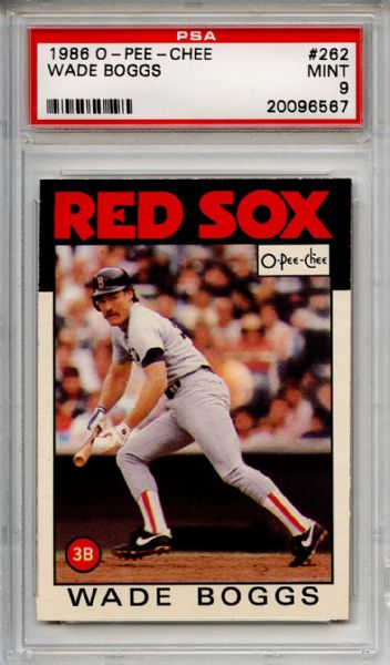 1986 O-Pee-Chee 262 Wade Boggs PSA MINT 9