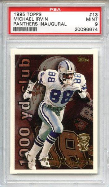 1995 Topps Panthers Inaugural 13 Michael Irvin PSA MINT 9