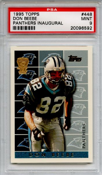 1995 Topps Panthers Inaugural 448 Don Beebe PSA MINT 9