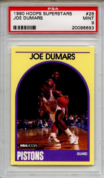 1990 Hoops Superstars 28 Joe Dumars PSA MINT 9