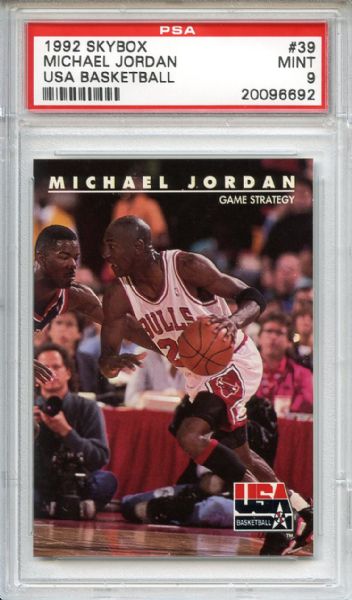 1992 Skybox USA Basketball 39 Michael Jordan PSA MINT 9