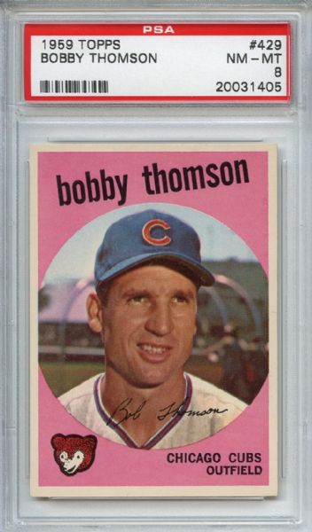 1959 Topps 429 Bobby Thomson PSA NM-MT 8