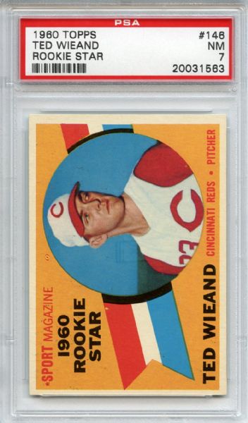 1960 Topps 146 Ted Wieand PSA NM 7