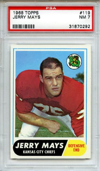 1968 Topps 119 Jerry Mays PSA NM 7