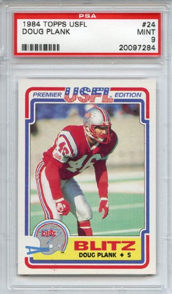 1984 Topps USFL 24 Doug Plank PSA MINT 9