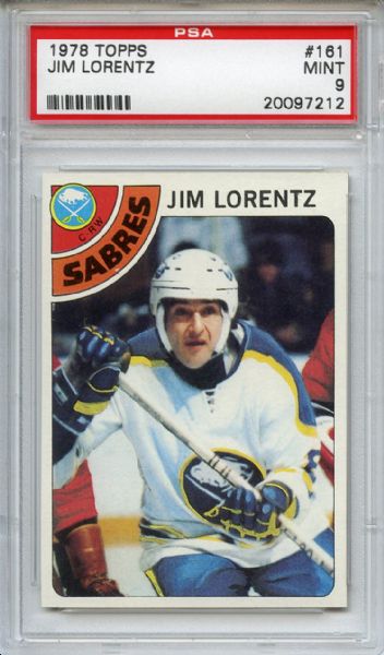 1978 Topps 161 Jim Lorentz PSA MINT 9