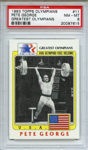 1983 Topps Olympians 11 Pete George PSA NM-MT 8