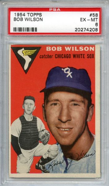 1954 Topps 58 Bob Wilson PSA EX-MT 6