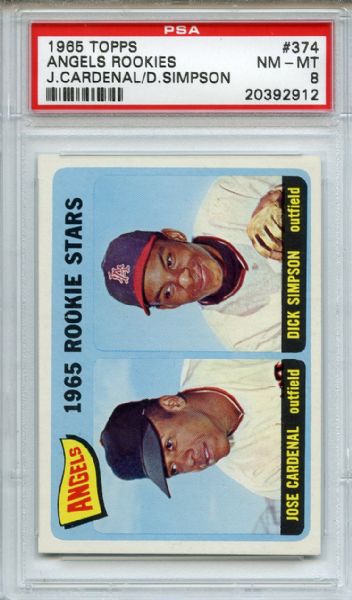 1965 Topps 374 Angels Rookies Jose Cardenal PSA NM-MT 8