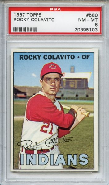 1967 Topps 580 Rocky Colavito PSA NM-MT 8
