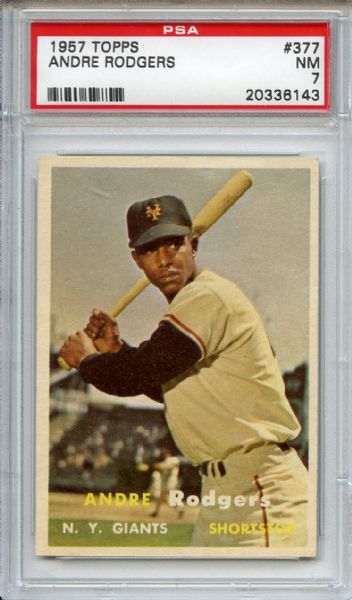 1957 Topps 377 Andre Rodgers PSA NM 7