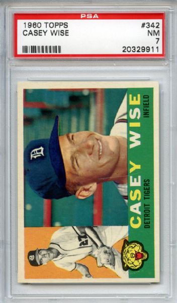 1960 Topps 342 Casey Wise PSA NM 7