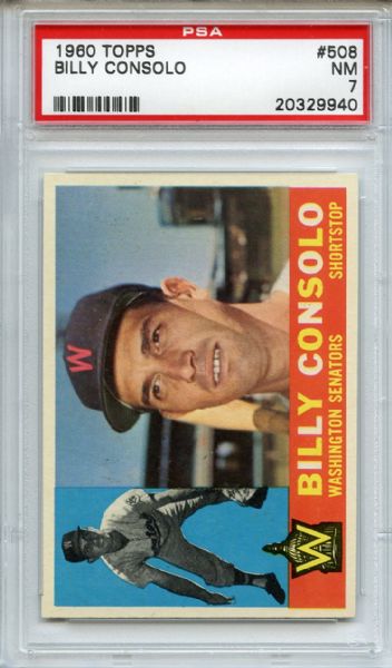 1960 Topps 508 Billy Consolo PSA NM 7