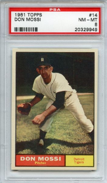 1961 Topps 14 Don Mossi PSA NM-MT 8
