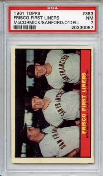 1961 Topps 383 Frisco First Liners PSA NM 7