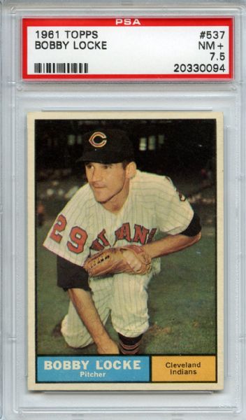 1961 Topps 537 Bobby Locke PSA NM+ 7.5