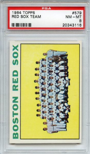 1964 Topps 579 Boston Red Sox Team PSA NM-MT 8