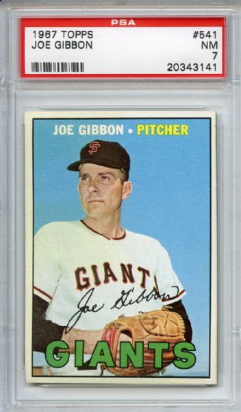 1967 Topps 541 Joe Gibbon PSA NM 7