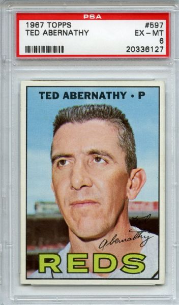 1967 Topps 597 Ted Abernathy PSA EX-MT 6