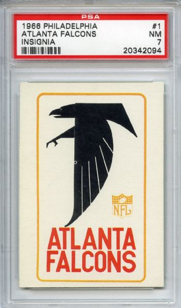1966 Philadelphia 1 Atlanta Falcons Insignia PSA NM 7