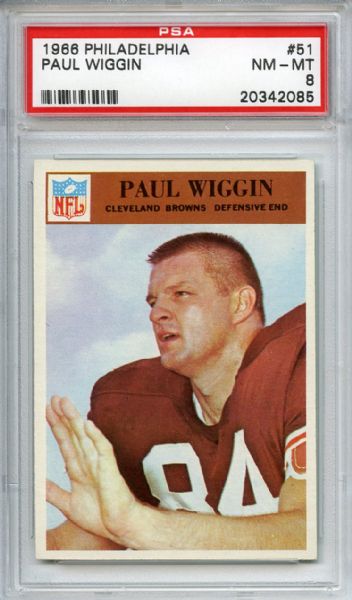 1966 Philadelphia 51 Paul Wiggin PSA MM-MT 8