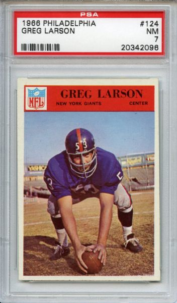1966 Philadelphia 124 Greg Larson PSA NM 7