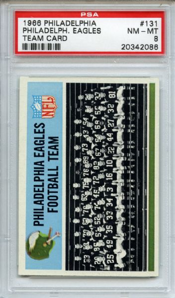 1966 Philadelphia 131 Philadelphia Eagles Team PSA MM-MT 8