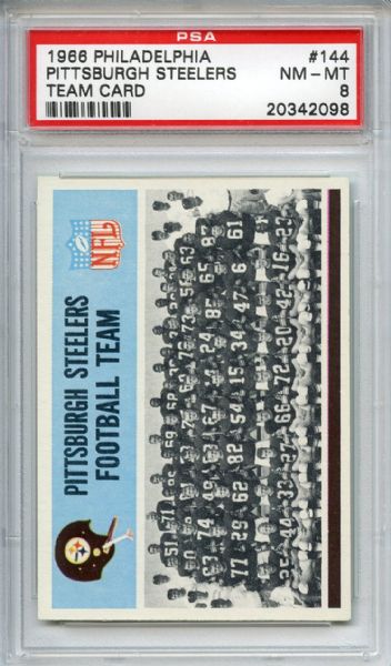 1966 Philadelphia 144 Pittsburgh Steelers Team PSA MM-MT 8