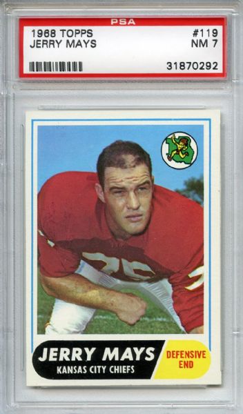1968 Topps 119 Jerry Mays PSA NM 7