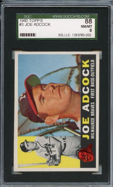 1960 Topps 3 Joe Adcock SGC NM/MT 88 / 8