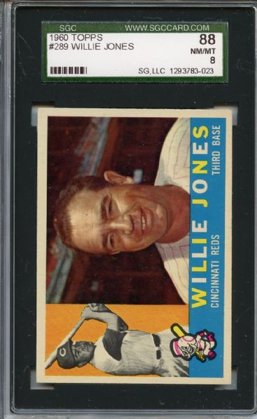 1960 Topps 289 Willie Jones SGC NM/MT 88 / 8