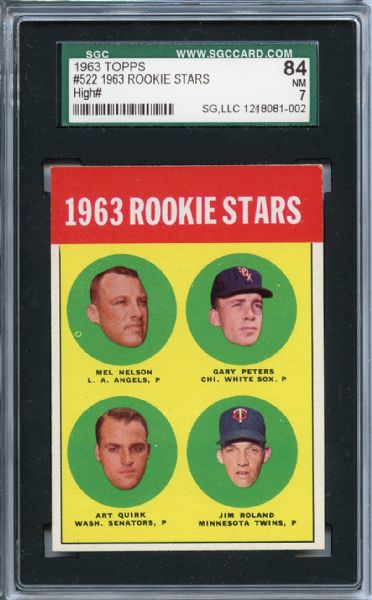 1963 Topps 522 Rookie Stars SGC NM 84 / 7