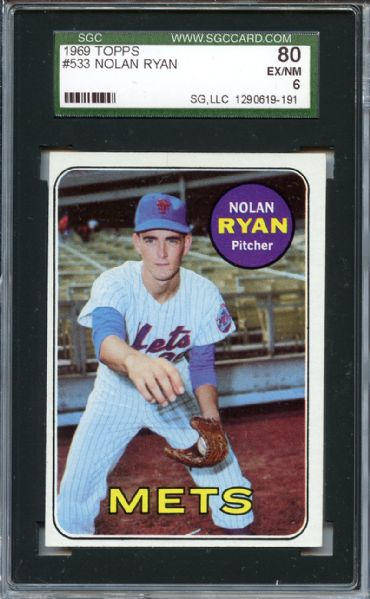1969 Topps 533 Nolan Ryan SGC EX/MT 80 / 6