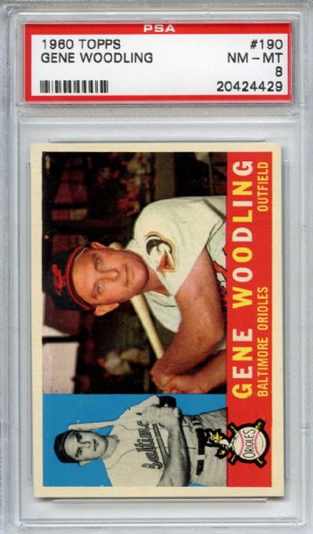 1960 Topps 190 Gene Woodling PSA NM-MT 8