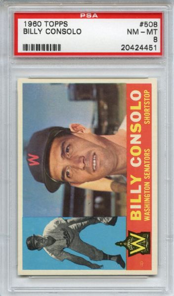 1960 Topps 508 Billy Consolo PSA NM-MT 8