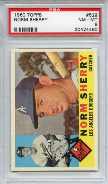 1960 Topps 529 Norm Sherry PSA NM-MT 8