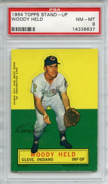 1964 Topps Stand-Up Woody Held PSA NM-MT 8