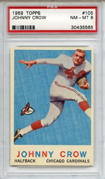 1959 Topps 105 Johnny Crow Rookie PSA NM-MT 8