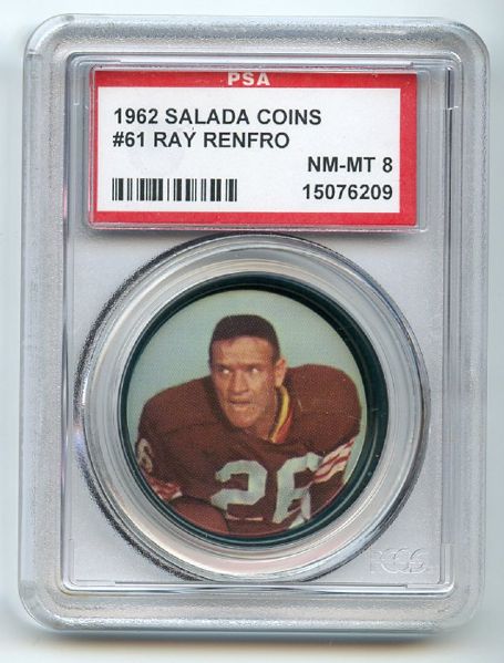 1962 Salada Coins 61 Ray Renfro PSA NM-MT 8