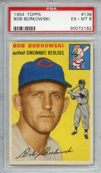1954 Topps 138 Bob Borkowski PSA EX-MT 6