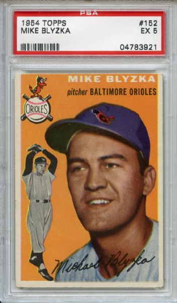 1954 Topps 152 Mike Blyzka PSA EX 5