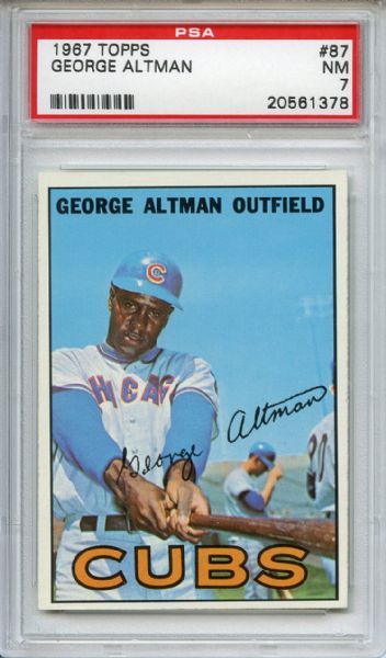 1967 Topps 87 George Altman PSA NM 7
