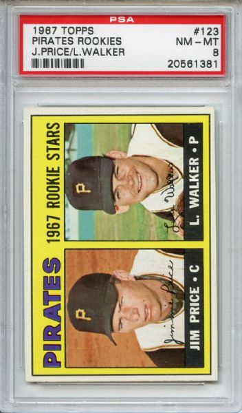 1967 Topps 123 Pittsburgh Pirates Rookies PSA NM-MT 8