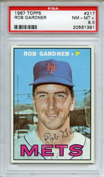 1967 Topps 217 Rob Gardner PSA NM-MT+ 8.5